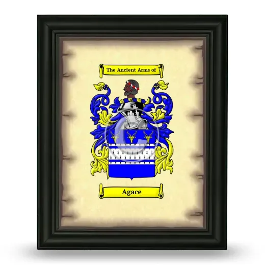 Agace Coat of Arms Framed - Black