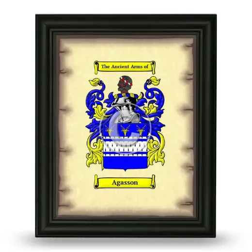 Agasson Coat of Arms Framed - Black