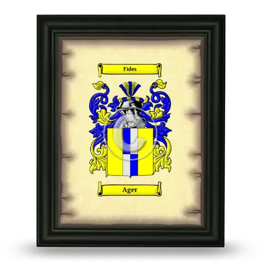 Ager Coat of Arms Framed - Black