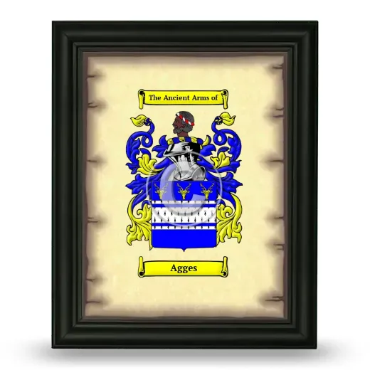 Agges Coat of Arms Framed - Black