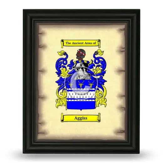 Aggiss Coat of Arms Framed - Black