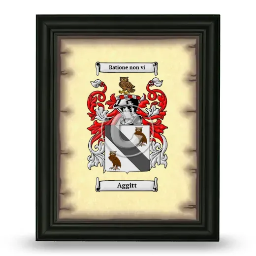 Aggitt Coat of Arms Framed - Black