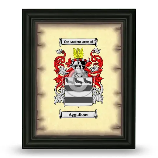 Aggullone Coat of Arms Framed - Black