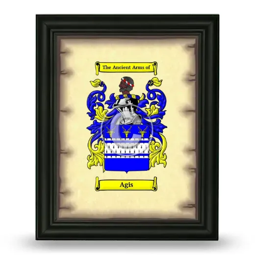Agis Coat of Arms Framed - Black