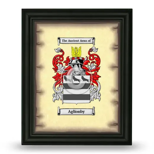 Aglionby Coat of Arms Framed - Black