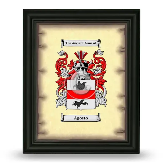 Agosto Coat of Arms Framed - Black