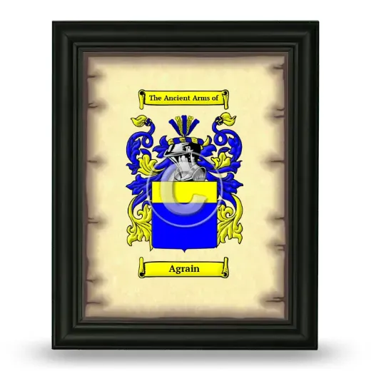 Agrain Coat of Arms Framed - Black