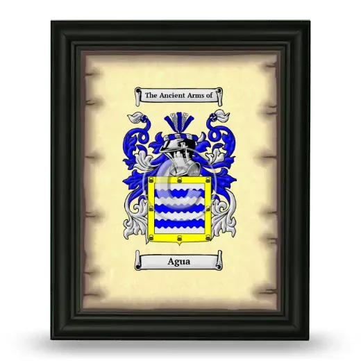 Agua Coat of Arms Framed - Black