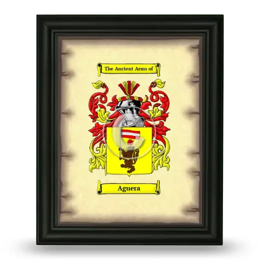 Aguera Coat of Arms Framed - Black