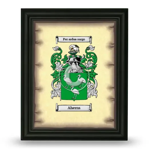Aherns Coat of Arms Framed - Black