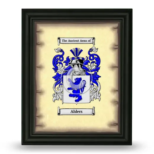 Ahlers Coat of Arms Framed - Black