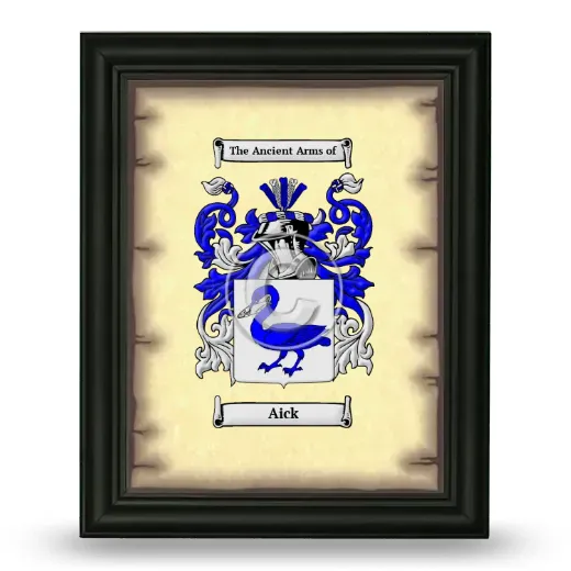 Aick Coat of Arms Framed - Black