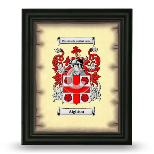 Aighton Coat of Arms Framed - Black