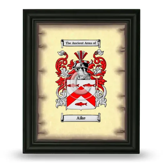 Aike Coat of Arms Framed - Black