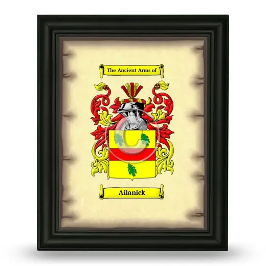 Ailanick Coat of Arms Framed - Black