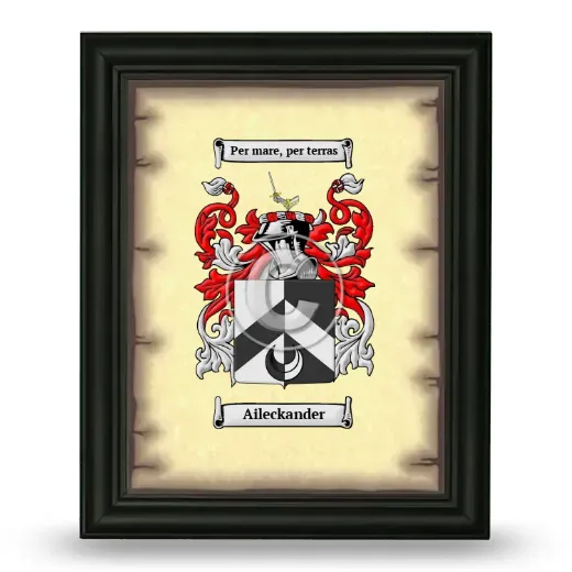 Aileckander Coat of Arms Framed - Black