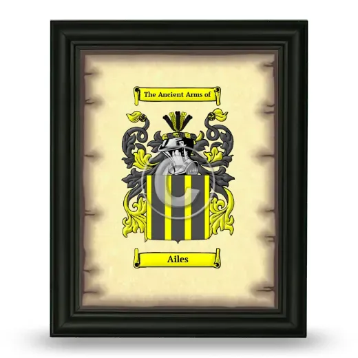 Ailes Coat of Arms Framed - Black