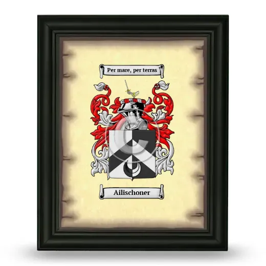 Ailischoner Coat of Arms Framed - Black