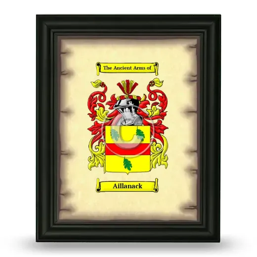 Aillanack Coat of Arms Framed - Black