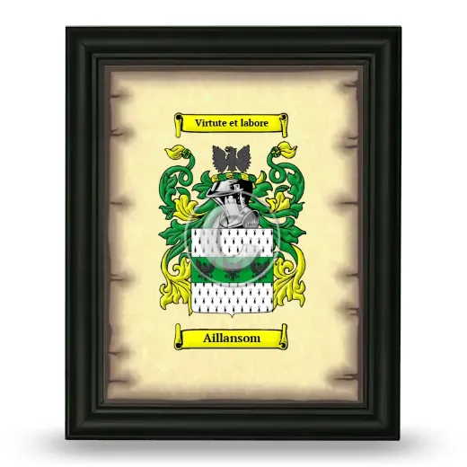 Aillansom Coat of Arms Framed - Black