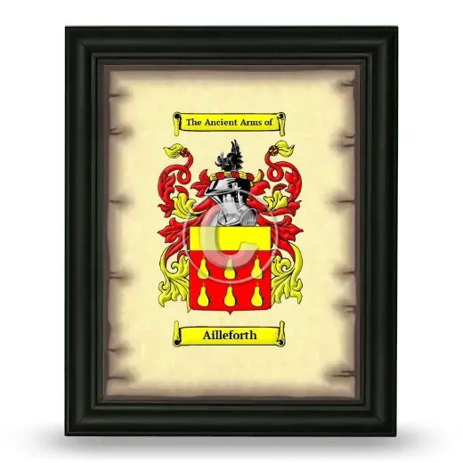 Ailleforth Coat of Arms Framed - Black
