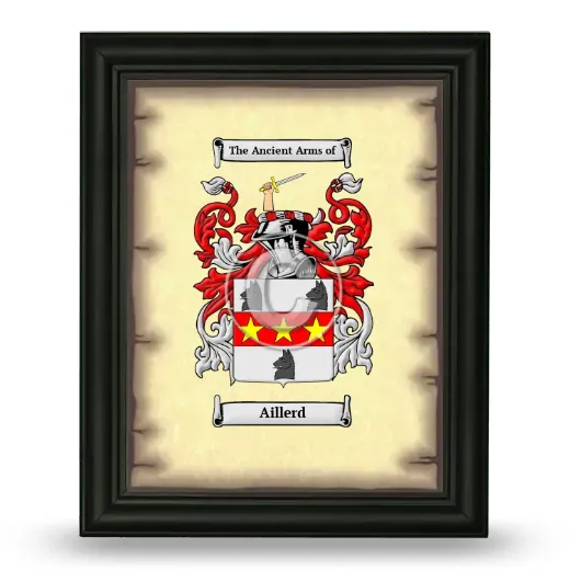 Aillerd Coat of Arms Framed - Black