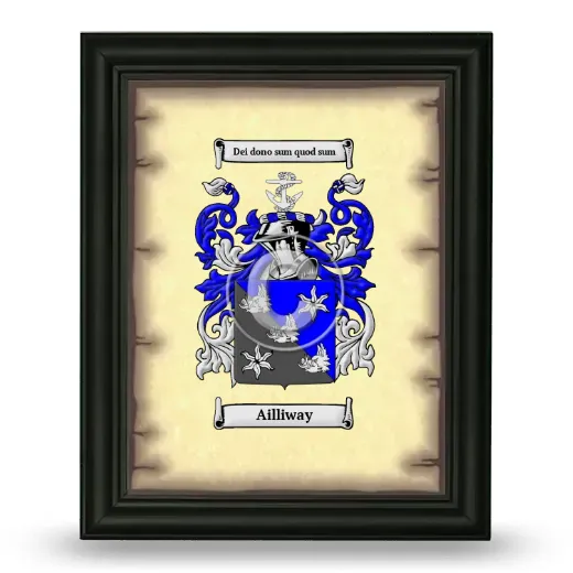 Ailliway Coat of Arms Framed - Black