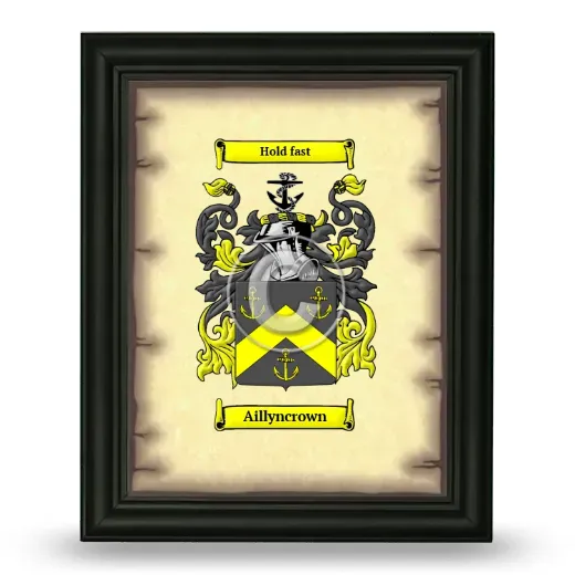 Aillyncrown Coat of Arms Framed - Black