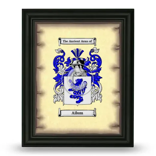 Ailum Coat of Arms Framed - Black