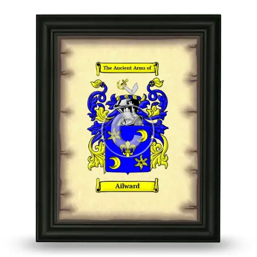 Ailward Coat of Arms Framed - Black