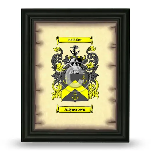 Ailyncrown Coat of Arms Framed - Black
