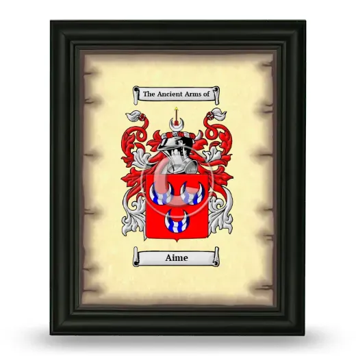 Aime Coat of Arms Framed - Black