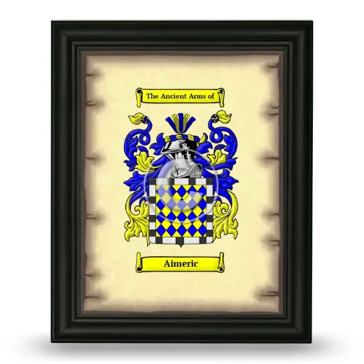 Aimeric Coat of Arms Framed - Black