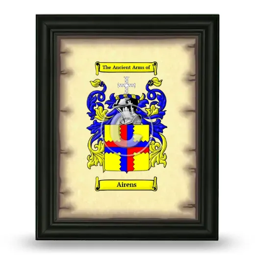 Airens Coat of Arms Framed - Black
