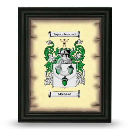 Akehead Coat of Arms Framed - Black