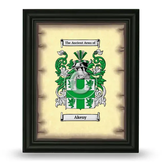 Akeny Coat of Arms Framed - Black
