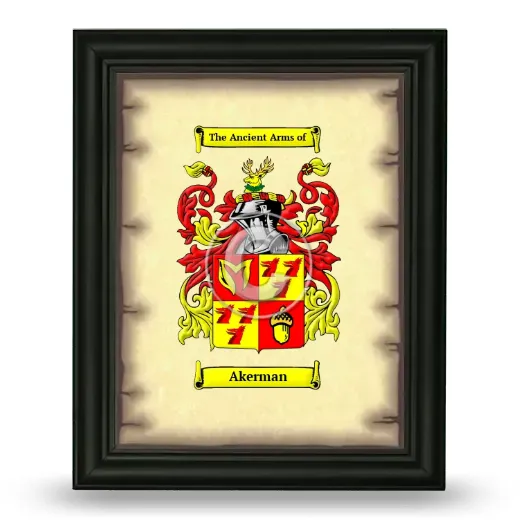 Akerman Coat of Arms Framed - Black
