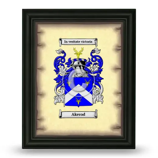 Akerod Coat of Arms Framed - Black