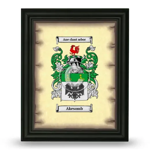 Akesomb Coat of Arms Framed - Black