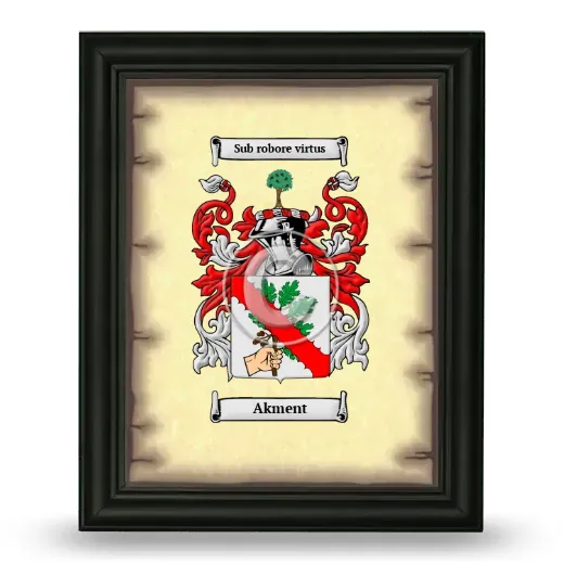 Akment Coat of Arms Framed - Black