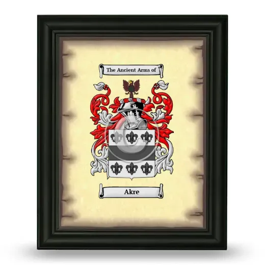 Akre Coat of Arms Framed - Black
