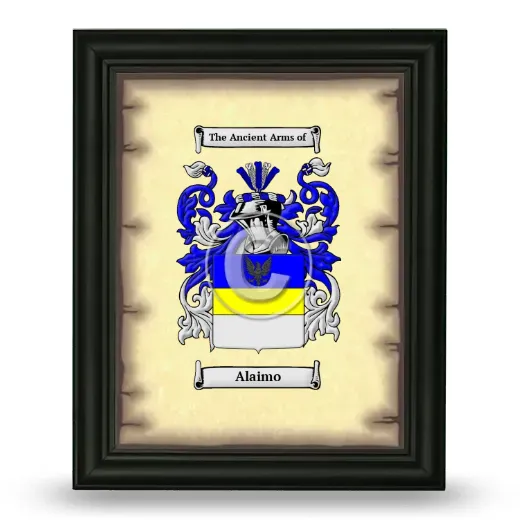 Alaimo Coat of Arms Framed - Black