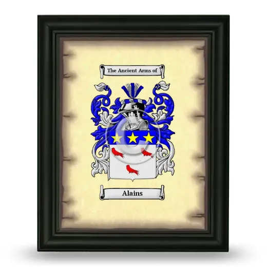 Alains Coat of Arms Framed - Black
