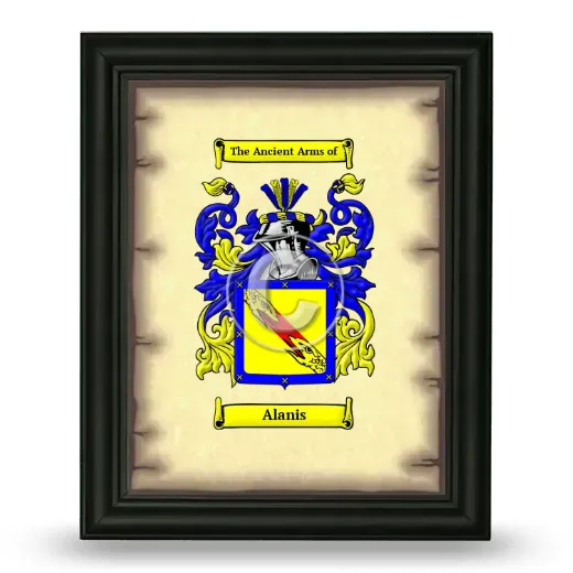 Alanis Coat of Arms Framed - Black