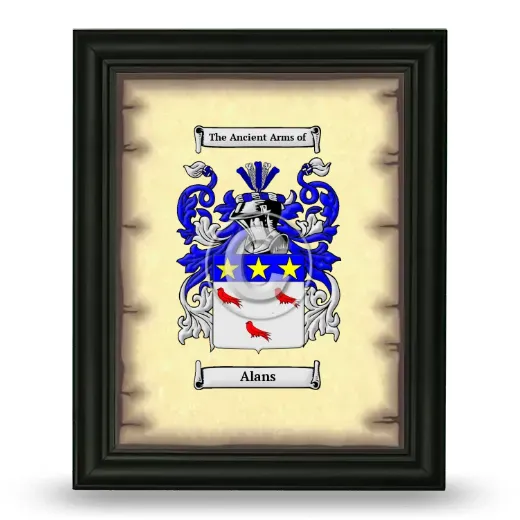 Alans Coat of Arms Framed - Black