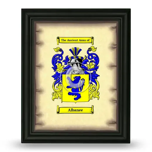 Albanee Coat of Arms Framed - Black