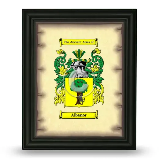 Albanor Coat of Arms Framed - Black