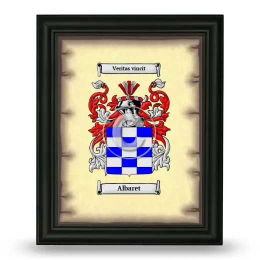 Albaret Coat of Arms Framed - Black