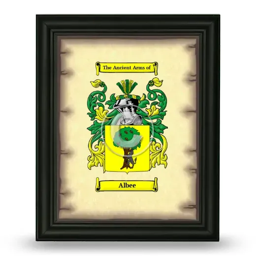 Albee Coat of Arms Framed - Black
