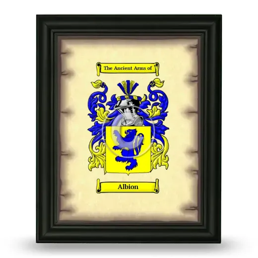 Albion Coat of Arms Framed - Black